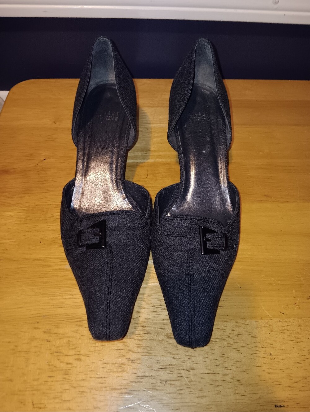 Stuart Weitzman Black Pointed Toe D'Orsay Pumps Size 12